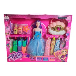 Muñeca Vestidos Elegantes Con Bolso + Accesorios De Juguete