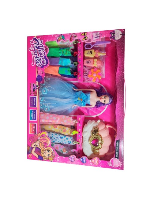 Muñeca Vestidos Elegantes Con Bolso + Accesorios De Juguete