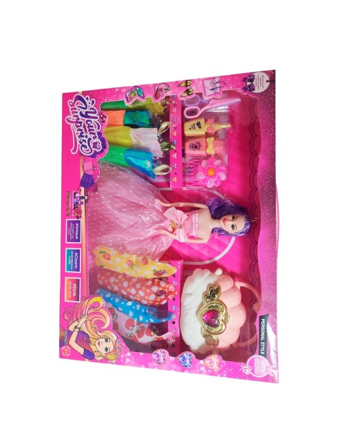 Muñeca Vestidos Elegantes Con Bolso + Accesorios De Juguete