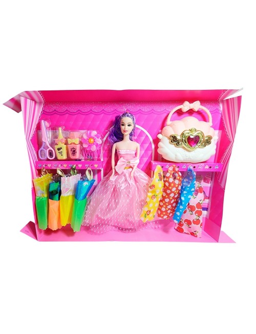 Muñeca Vestidos Elegantes Con Bolso + Accesorios De Juguete
