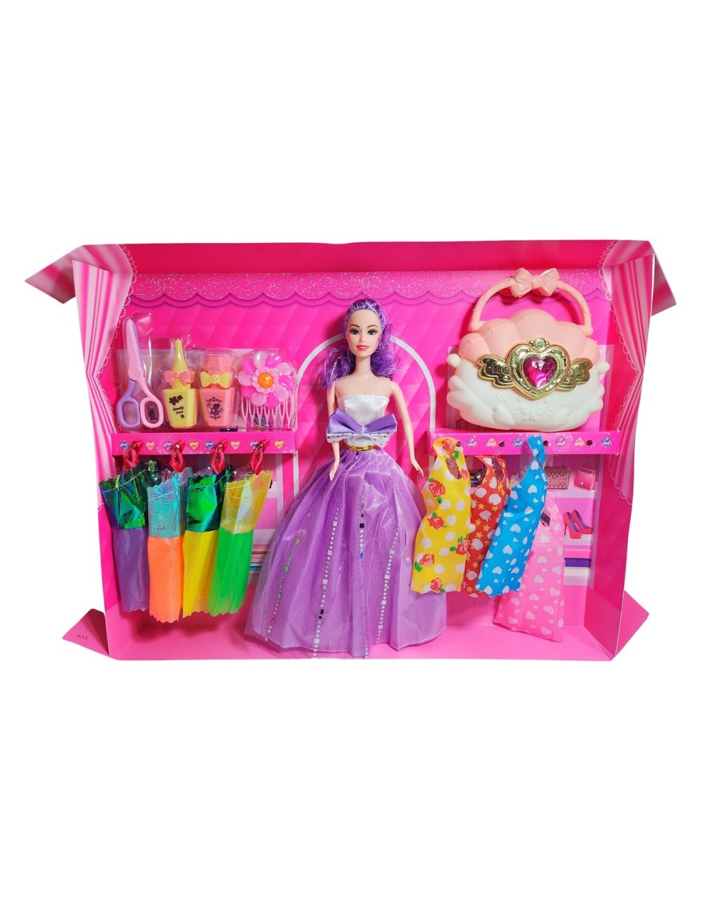 Muñeca Vestidos Elegantes Con Bolso + Accesorios De Juguete