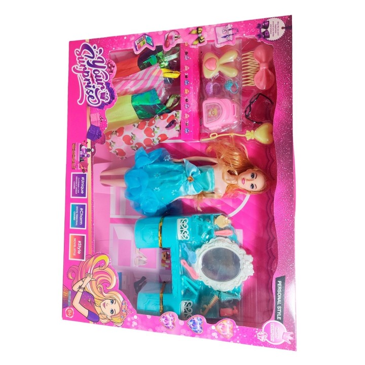 Muñeca Vestidos Elegantes Con Tocador + Accesorio De Juguete