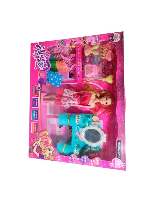 Muñeca Vestidos Elegantes Con Tocador + Accesorio De Juguete