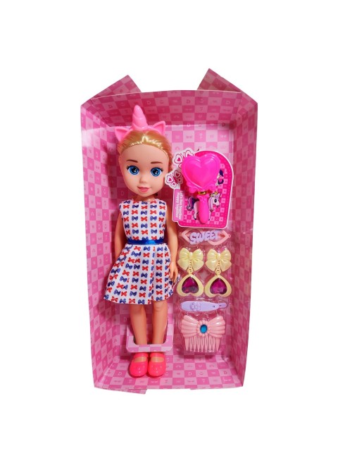 Muñeca Con Diadema + Accesorios De Juguete Niñas