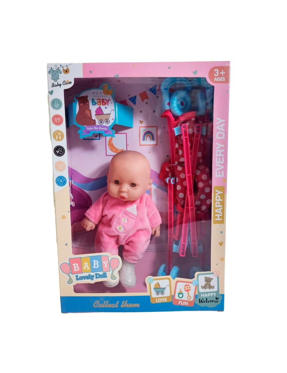 Muñeco Bebe Bebote En Coche Juguete Niñas Interactivo