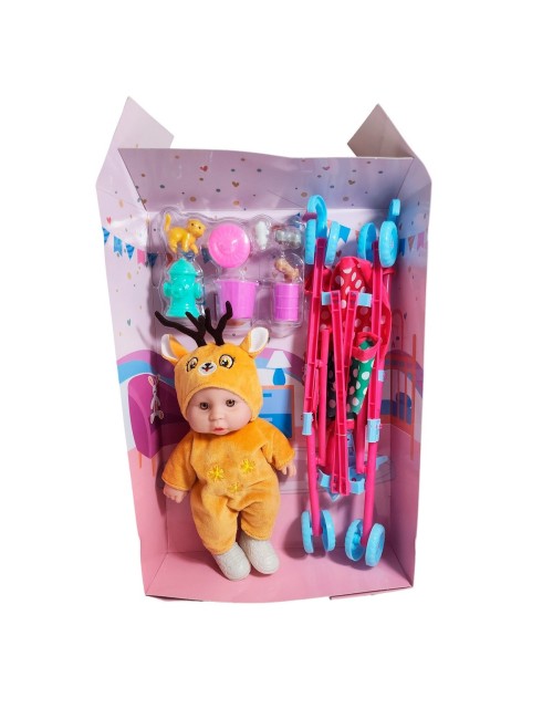 Muñeco Bebe Bebote En Coche + Accesorios Mascota Juguete