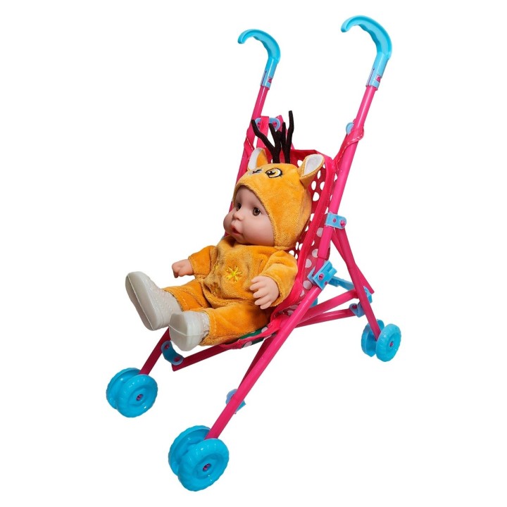 Muñeco Bebe Bebote En Coche + Accesorios Mascota Juguete