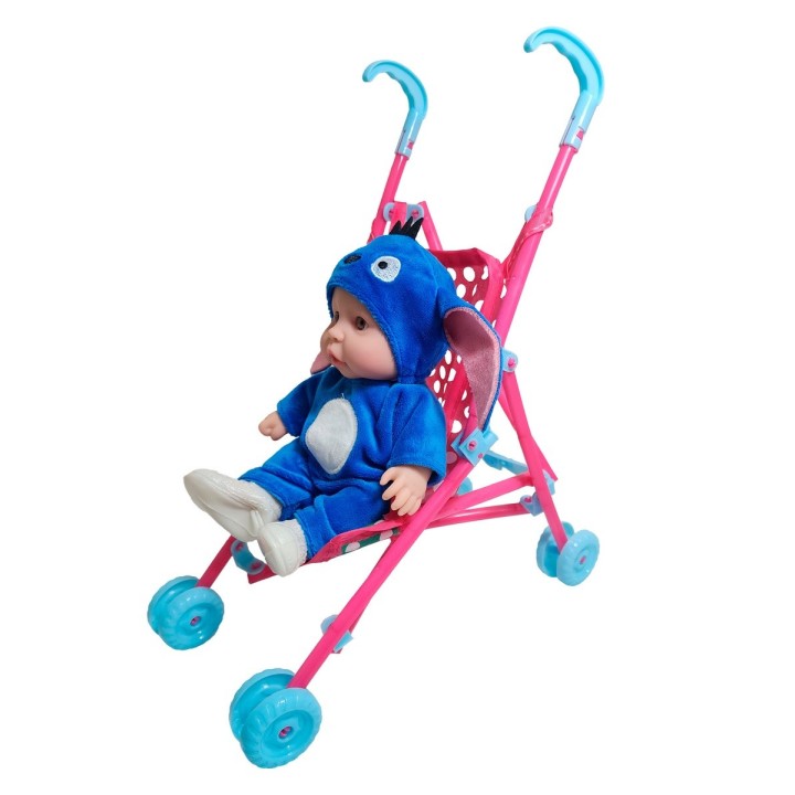 Muñeco Bebe Bebote En Coche + Accesorios Mascota Juguete