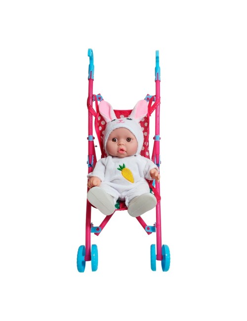 Muñeco Bebe Bebote En Coche + Accesorios Mascota Juguete