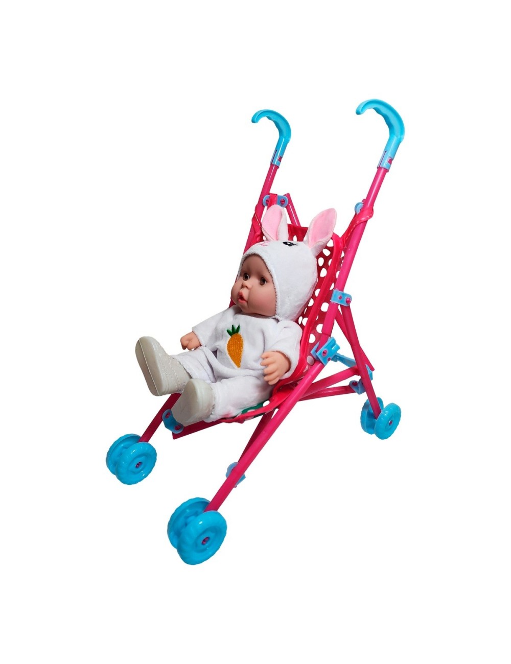 Muñeco Bebe Bebote En Coche + Accesorios Mascota Juguete