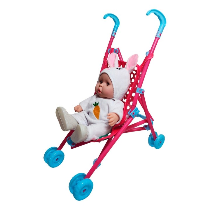 Muñeco Bebe Bebote En Coche + Accesorios Mascota Juguete