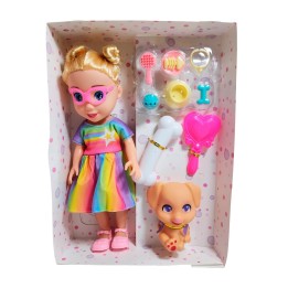 Muñeca Vestido Deportivo Gafas Mascota Y Accesorios Juguete