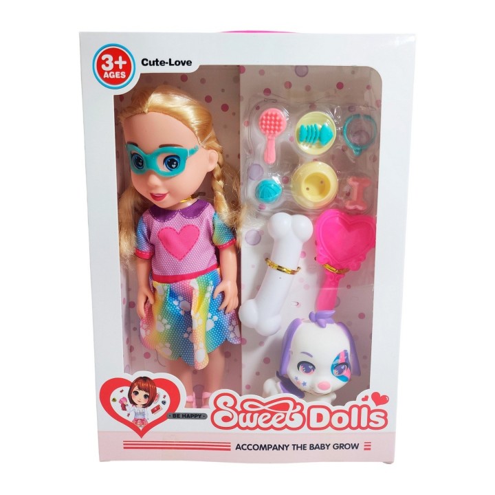 Muñeca Vestido Deportivo Gafas Mascota Y Accesorios Juguete