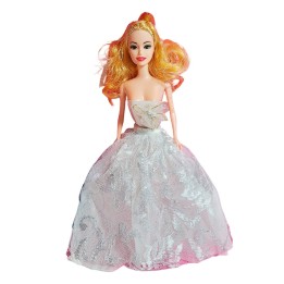 Muñeca Vestido Elegante De Gala Bolso + Accesorios Juguete