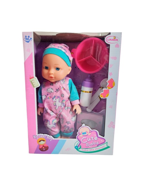 Muñeco Bebe Bebote Pijama Con Tetero Y Acesorios Juguete