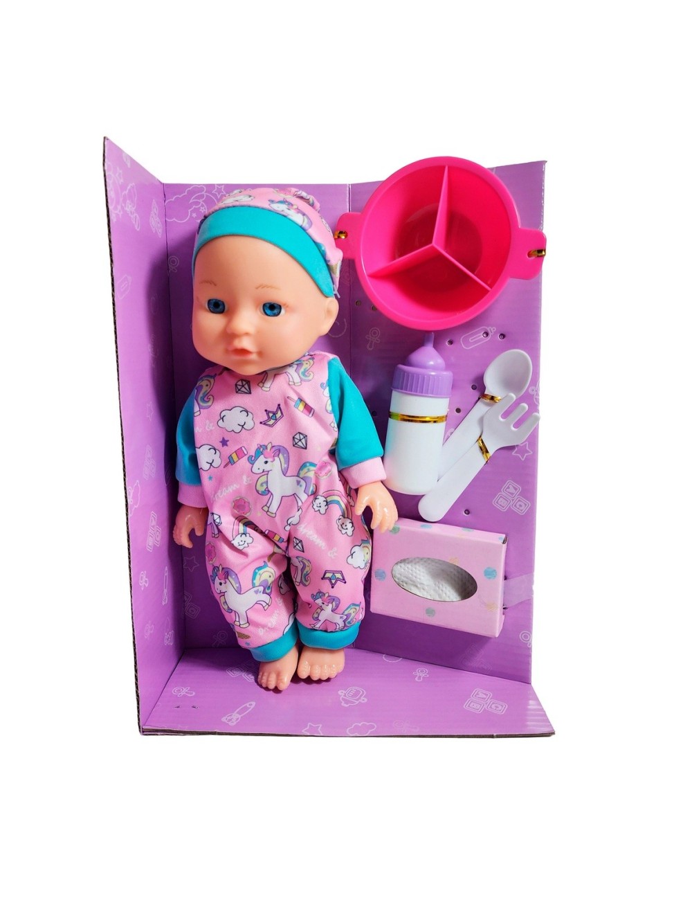 Muñeco Bebe Bebote Pijama Con Tetero Y Acesorios Juguete