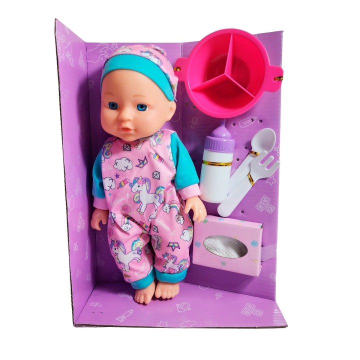 Muñeco Bebe Bebote Pijama Con Tetero Y Acesorios Juguete