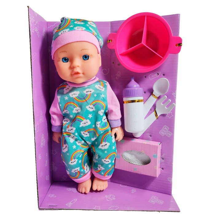 Muñeco Bebe Bebote Pijama Con Tetero Y Acesorios Juguete