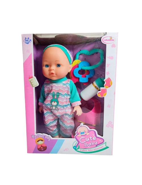 Muñeco Bebe Bebote Pijama Con Tetero Y Sonajero Juguete