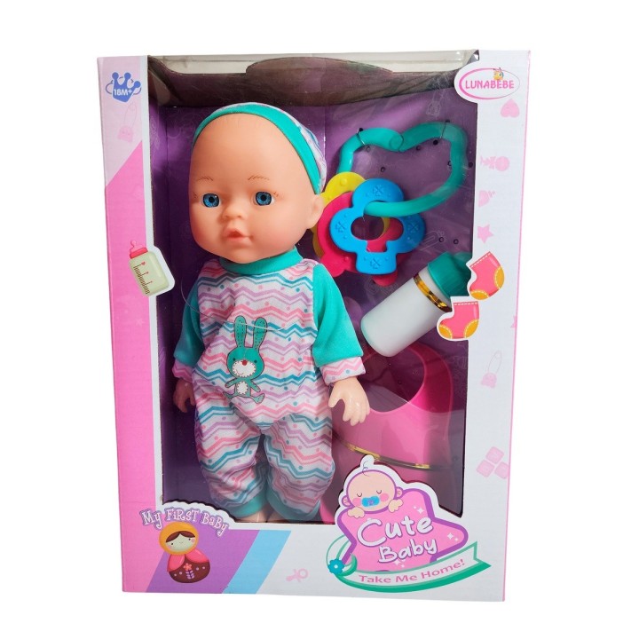 Muñeco Bebe Bebote Pijama Con Tetero Y Sonajero Juguete