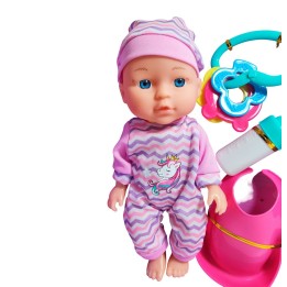 Muñeco Bebe Bebote Pijama Con Tetero Y Sonajero Juguete
