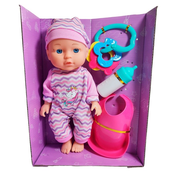 Muñeco Bebe Bebote Pijama Con Tetero Y Sonajero Juguete