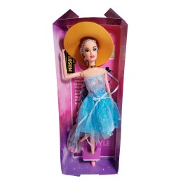 Muñeca Vestido Elegante Con Sombrero Juguete Niñas