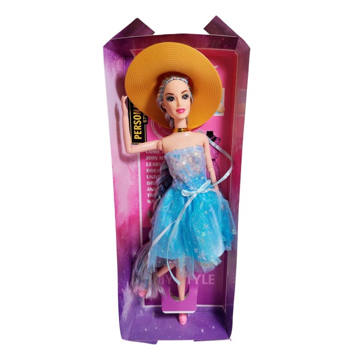 Muñeca Vestido Elegante Con Sombrero Juguete Niñas