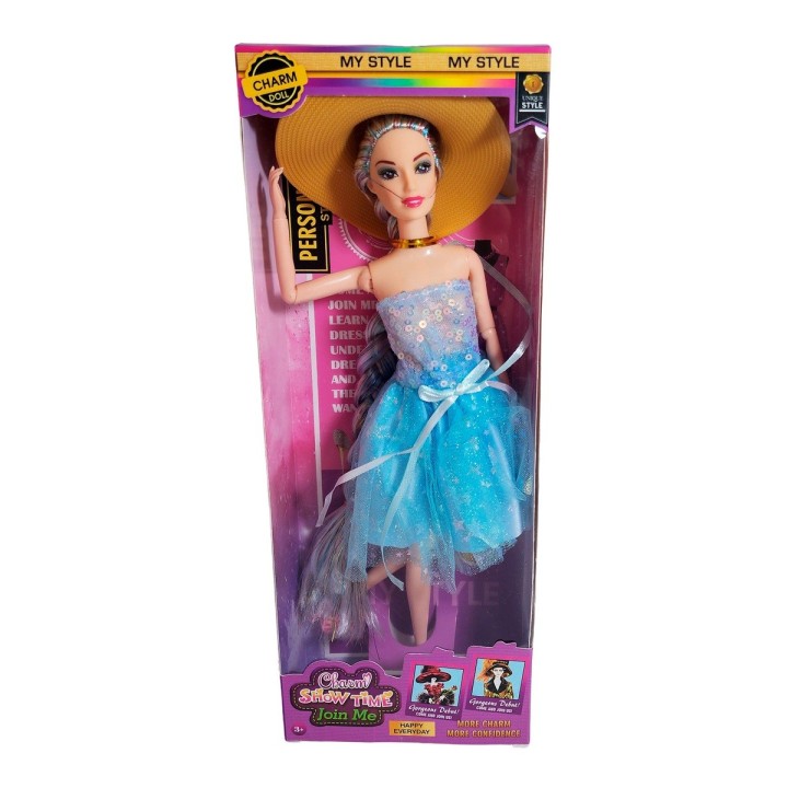 Muñeca Vestido Elegante Con Sombrero Juguete Niñas