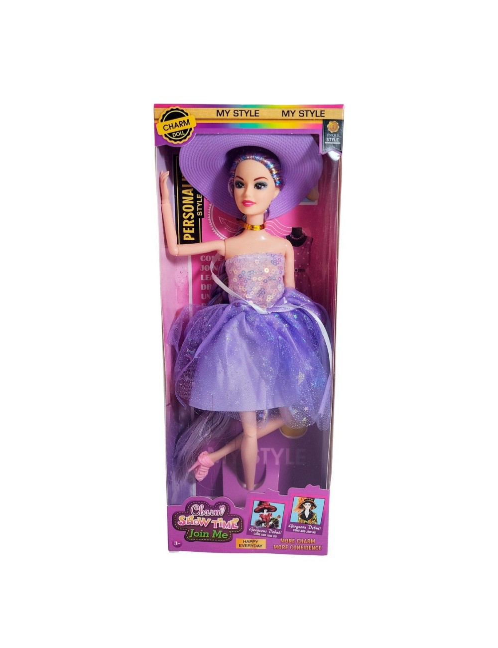 Muñeca Vestido Elegante Con Sombrero Juguete Niñas