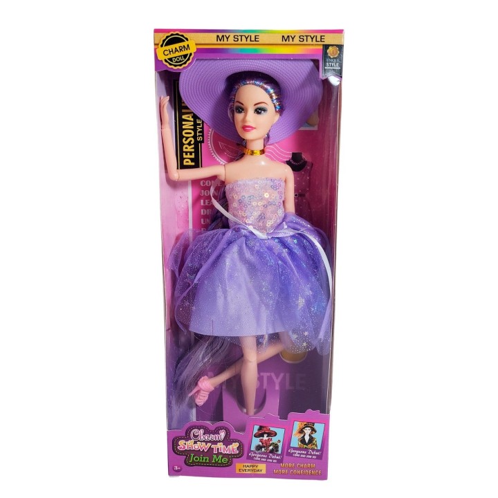 Muñeca Vestido Elegante Con Sombrero Juguete Niñas