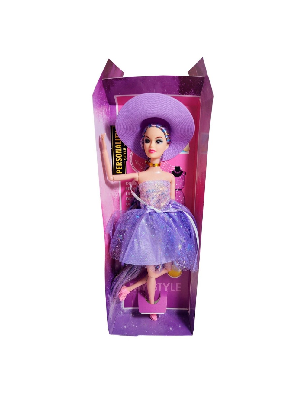 Muñeca Vestido Elegante Con Sombrero Juguete Niñas