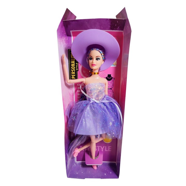 Muñeca Vestido Elegante Con Sombrero Juguete Niñas