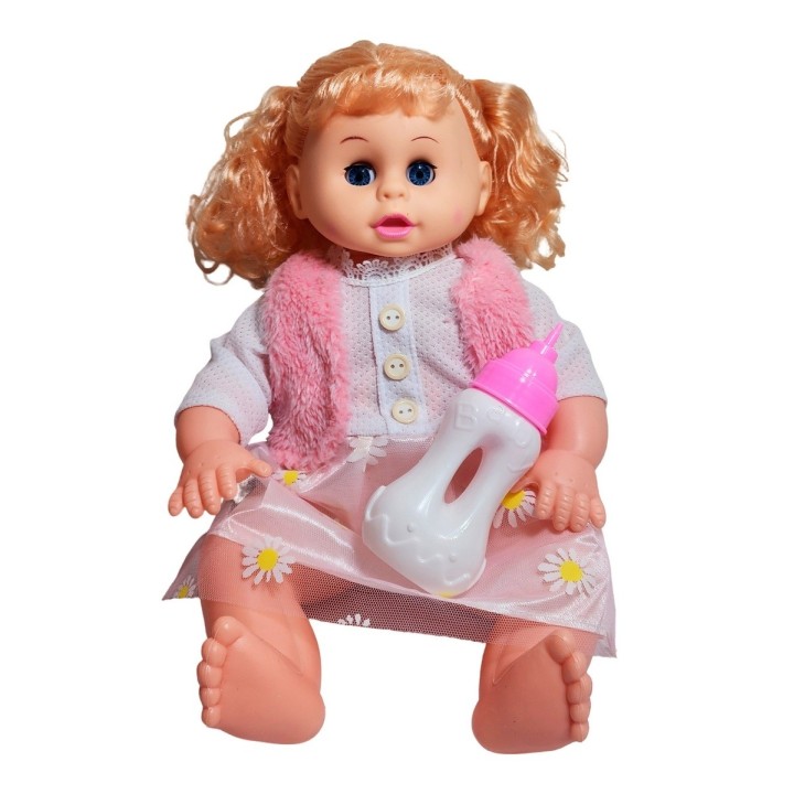 Muñeca Bebe Adorable Con Vestido + Tetero Juguete Niñas