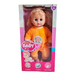 Muñeca Bebe Adorable Con Vestido + Tetero Juguete Niñas
