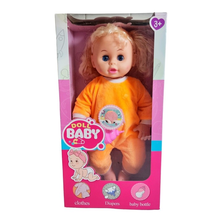 Muñeca Bebe Adorable Con Vestido + Tetero Juguete Niñas