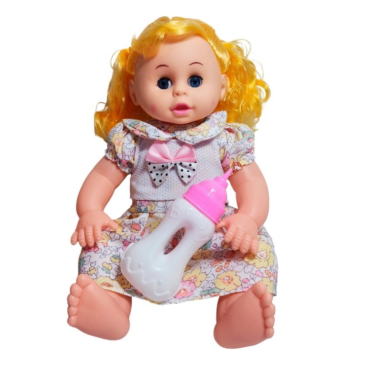 Muñeca Bebe Adorable Con Vestido + Tetero Juguete Niñas