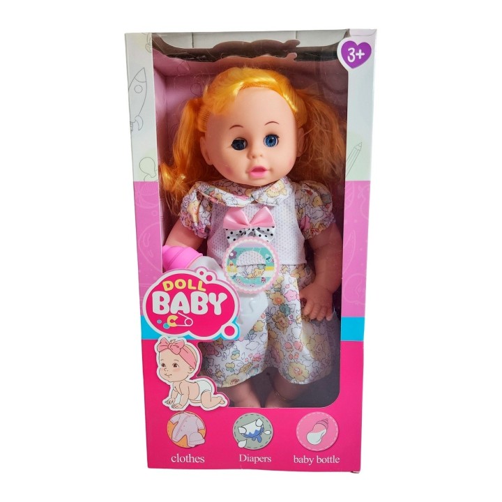 Muñeca Bebe Adorable Con Vestido + Tetero Juguete Niñas