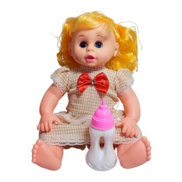 Muñeca Bebe Adorable Con Vestido + Tetero Juguete Niñas