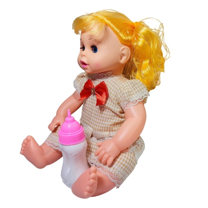 Muñeca Bebe Adorable Con Vestido + Tetero Juguete Niñas