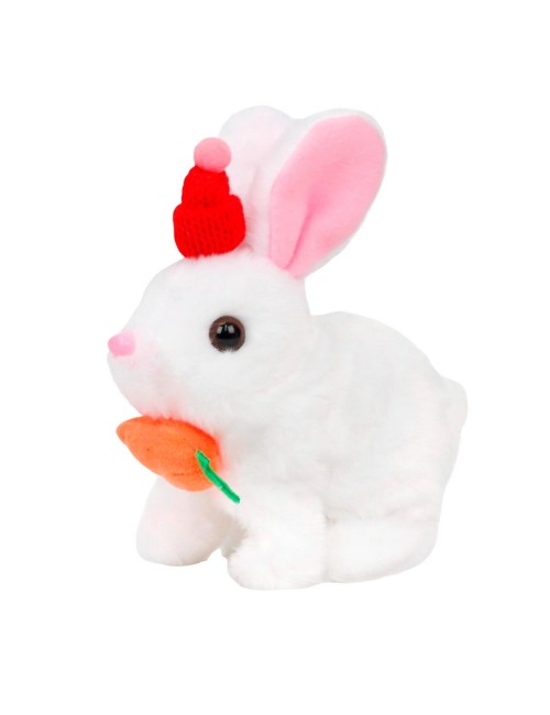 Robot Conejo Co Gorro + Zanahoria Mascota Sonido Movimiento