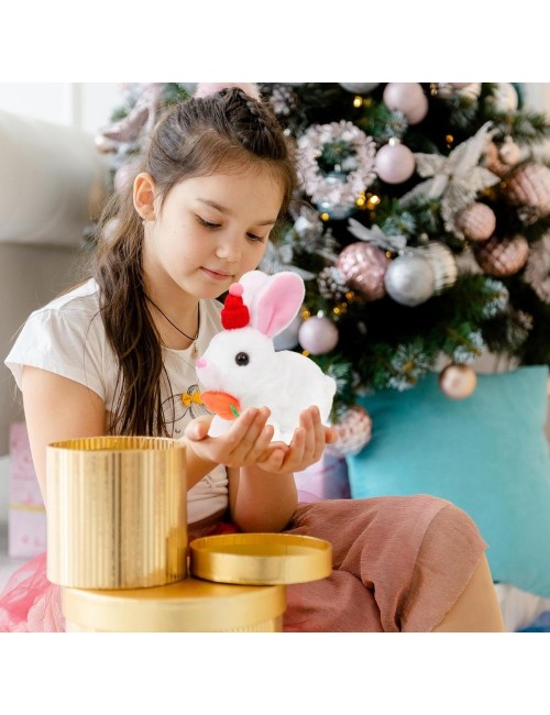 Robot Conejo Co Gorro + Zanahoria Mascota Sonido Movimiento