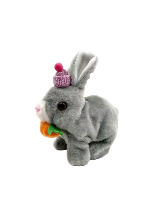 Robot Conejo Co Gorro + Zanahoria Mascota Sonido Movimiento