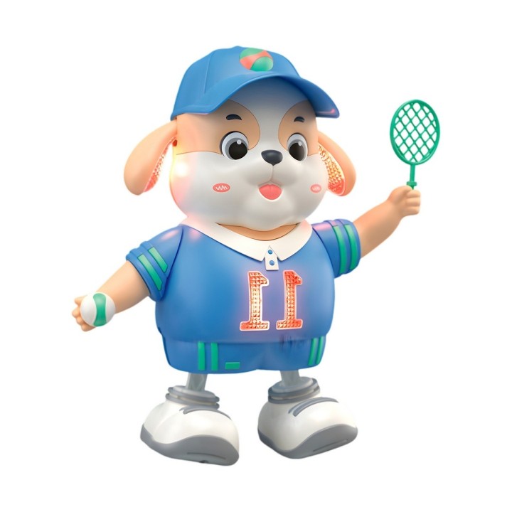 Perro Robot Jugador De Tenis Baile Juguete + Baterias