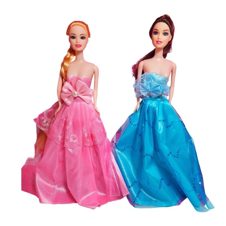 Muñeca Duo Vestidos Accesorios Princesas + Bolso Juguete
