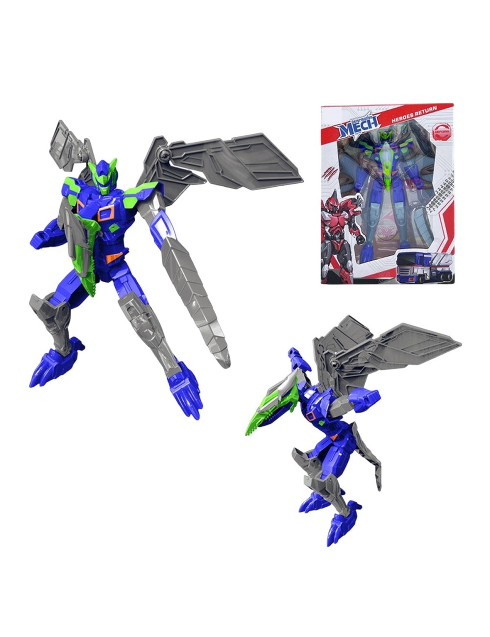 Figura Robot Verde Coleccionable Juguete Niños Heroes