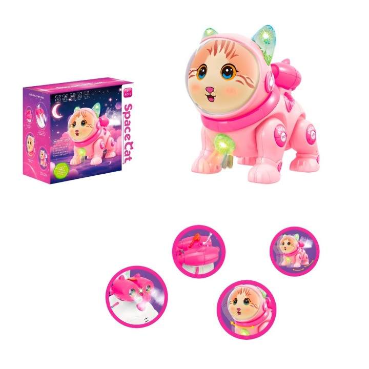 Gato Astronauta Robot Movimiento Luces Sonido Juguete Niños