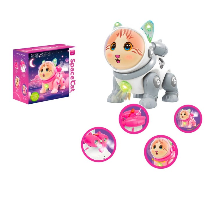 Gato Astronauta Robot Movimiento Luces Sonido Juguete Niños