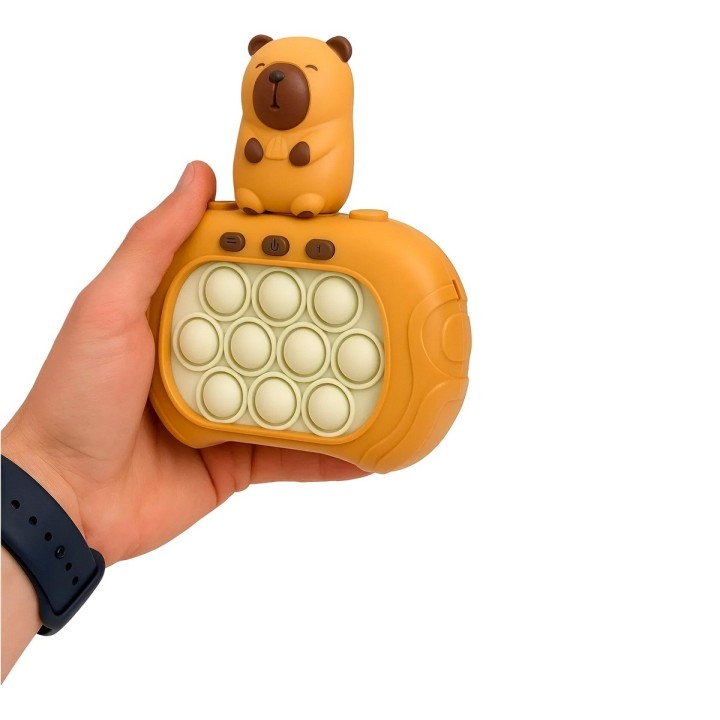 Juego De Memoria Luz Y Sonido Popit Push Capibara + Bateria