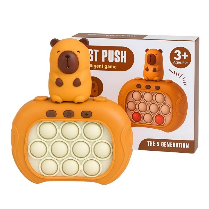 Juego De Memoria Luz Y Sonido Popit Push Capibara + Bateria